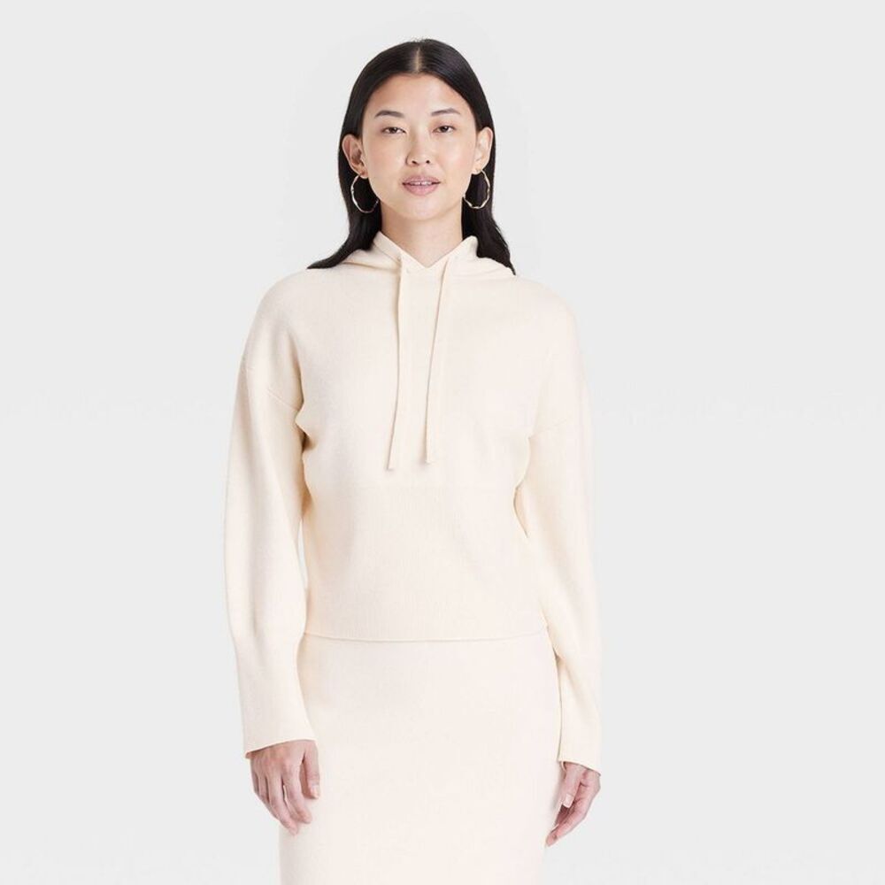 a new day Cream Hooded Knit Top